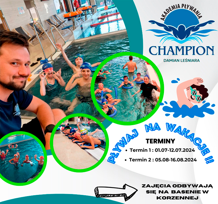 Wakacje w Szkole Pływania Champion w Korzennej