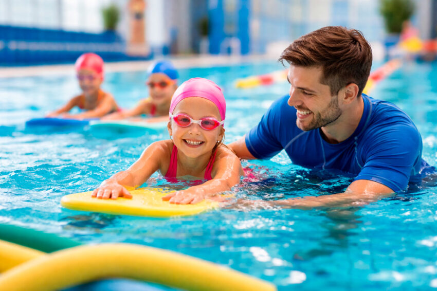 szkoła pływania Korzenna, pierwsza lekcja pływania